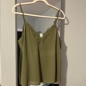 Melrose and Market Khaki Lace Trim Camisole